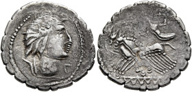LOWER DANUBE. Geto-Dacians. 1st century BC. Denarius (Silver, 20 mm, 3.47 g, 12 h), possibly imitating a Roman Republican denarius of Gargilius, Oguln...