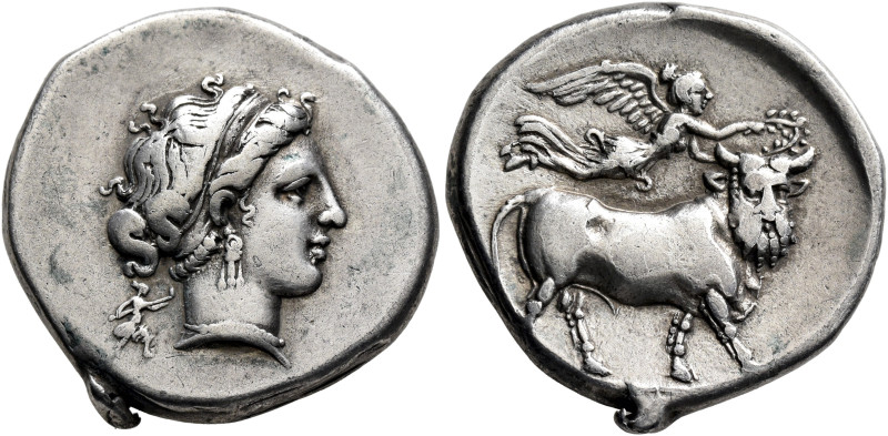 CAMPANIA. Neapolis. Circa 300-275 BC. Didrachm or Nomos (Silver, 23 mm, 7.28 g, ...