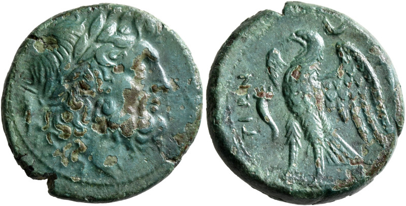 BRUTTIUM. The Brettii. Circa 214-211 BC. Drachm (Bronze, 22 mm, 8.36 g, 6 h). La...