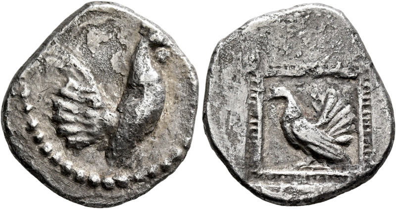 SICILY. Himera. Circa 500-483/2 BC. Drachm (Silver, 21 mm, 5.45 g, 12 h). Rooste...