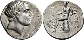 SELEUKID KINGS. Antiochos III ‘the Great’, 222-187 BC. Tetradrachm (Silver, 30 mm, 17.00 g, 11 h), uncertain mint 68, in northern Mesopotamia, 192/9-1...