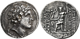 SELEUKID KINGS OF SYRIA. Alexander I Balas, 152-145 BC. Tetradrachm (Silver, 30 mm, 16.53 g, 12 h), Antiochia on the Orontes, SE 165 = 148/7. Diademed...