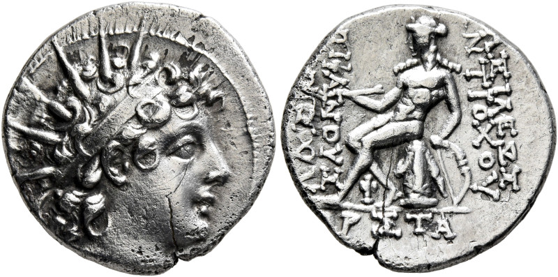 SELEUKID KINGS. Antiochos VI Dionysos, 144-142 BC. Drachm (Silver, 18 mm, 4.00 g...