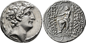 SELEUKID KINGS. Antiochos VIII Epiphanes (Grypos), 121/0-97/6 BC. Tetradrachm (Silver, 27 mm, 16.28 g, 12 h), Antiochia on the Orontes, 109-96. Diadem...