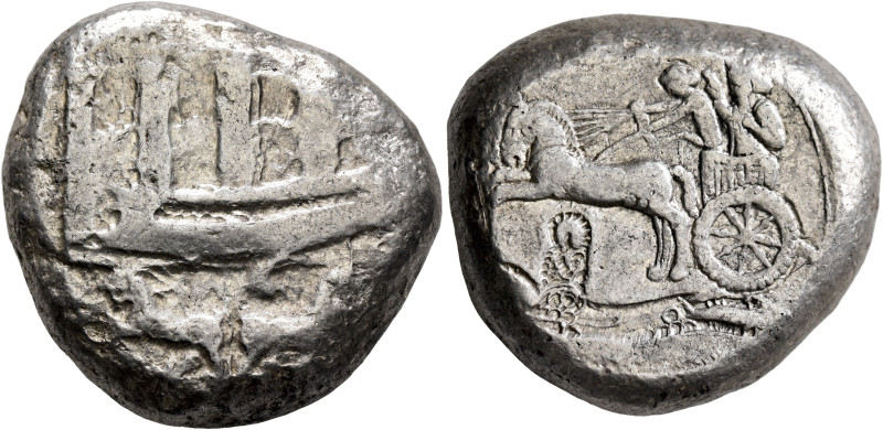 PHOENICIA. Sidon. Ba`alšillem (Sakton) II, circa 401-366 BC. Double Shekel (Silv...