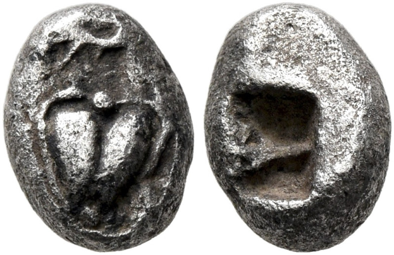 KYRENAICA. Kyrene. Circa 525-480 BC. Obol (Silver, 8 mm, 0.78 g), Attic standard...
