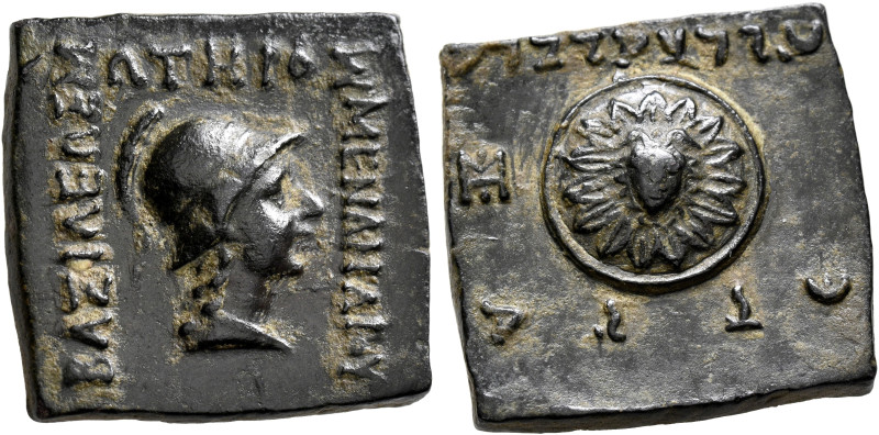 BAKTRIA, Indo-Greek Kingdom. Menander I, circa 165/55-130 BC. AE (Bronze, 21x20 ...