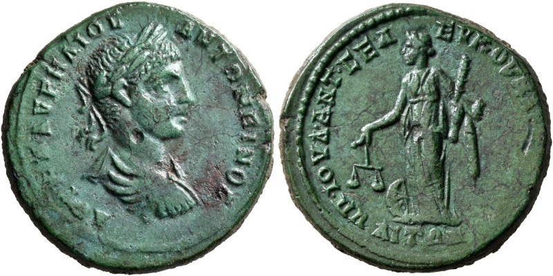 MOESIA INFERIOR. Marcianopolis. Elagabalus, 218-222. Tetrassarion (Bronze, 26 mm...