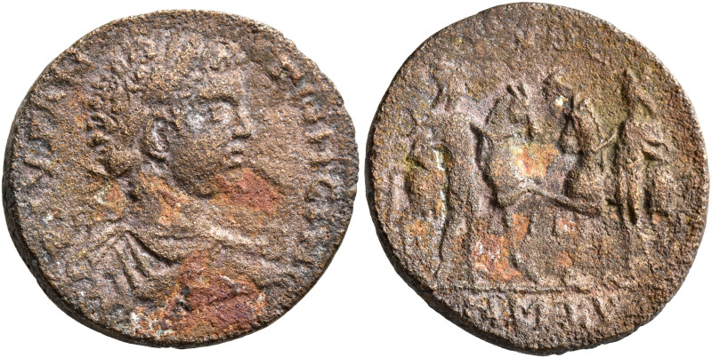 LACONIA. Gythium. Caracalla, 198-217. Assarion (Bronze, 22 mm, 4.92 g, 5 h). M A...