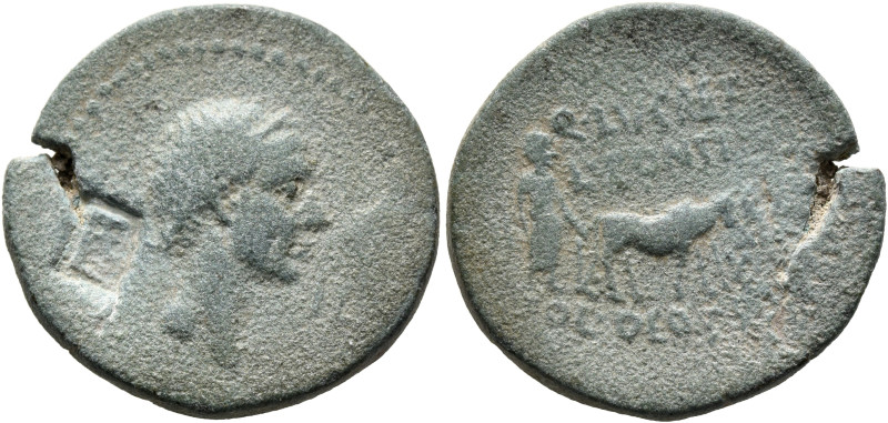 MYSIA. Lampsacus. Julius Caesar, 49-44 BC. Assarion (Bronze, 23 mm, 7.45 g, 12 h...