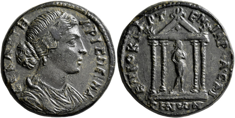 LYDIA. Saitta. Crispina, Augusta, 178-182. Tetrassarion (Bronze, 30 mm, 16.55 g,...