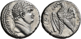 SYRIA, Seleucis and Pieria. Antioch. Titus, as Caesar, 69-79. Tetradrachm (Silver, 25 mm, 14.72 g, 12 h), Caesarea Maritima, RY 3 (of Vespasian) = 70/...