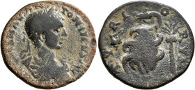 PHOENICIA. Tyre. Elagabalus, 218-222. Tetrassarion (Bronze, 27 mm, 9.09 g, 12 h). [IMP CAES] M AV ANTONINVS AVG Laureate, draped and cuirassed bust of...