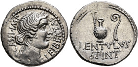 C. Cassius Longinus, 43-42 BC. Denarius (Silver, 18 mm, 3.83 g, 6 h), with L. Cornelius Lentulus Spinther. Military mint moving with the army of Brutu...