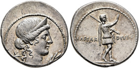 Octavian, 44-27 BC. Denarius (Silver, 20 mm, 3.92 g, 10 h), Rome, autumn 32-summer 31. Diademed and draped bust of Pax to right; behind, cornucopiae; ...