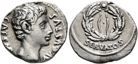 Augustus, 27 BC-AD 14. Denarius (Silver, 18 mm, 3.69 g, 6 h), uncertain mint in Spain (Colonia Patricia?), 19 BC. CAESAR AVGVSTVS Bare head of Augustu...