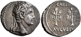 Augustus, 27 BC-AD 14. Denarius (Silver, 20 mm, 3.69 g, 1 h), uncertain mint in Spain (Colonia Caesaraugusta?), circa 19-18 BC. Head of Augustus to ri...