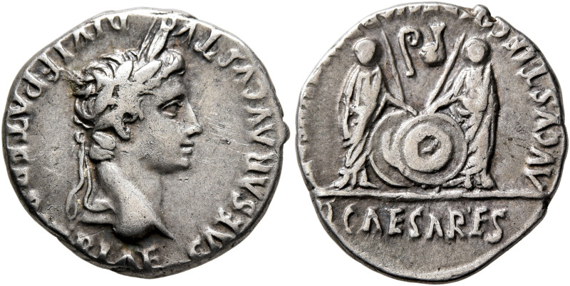 Augustus, 27 BC-AD 14. Denarius (Silver, 18 mm, 3.74 g, 9 h), Lugdunum, 2 BC-AD ...