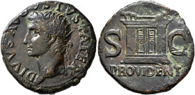 Divus Augustus, died AD 14. As (Copper, 28 mm, 11.15 g, 6 h), Rome, struck under Tiberius, circa 22/3-30. DIVVS AVGVSTVS PATER Radiate head of Divus A...