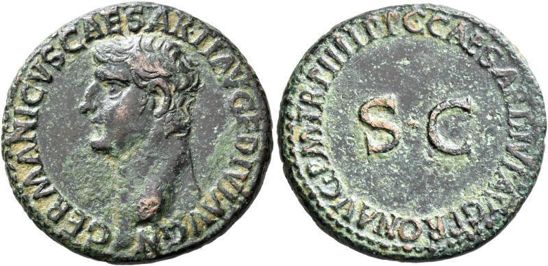 Germanicus, died 19. As (Copper, 29 mm, 11.00 g, 6 h), Rome, under Caligula, 40-...