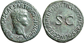 Germanicus, died 19. As (Copper, 30 mm, 11.67 g, 6 h), Rome, struck under Claudius, 42-43. GERMANICVS CAESAR TI AVG F DIVI AVG N Bare head of Germanic...