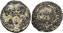 Nero, with Agrippina Junior, 54-68. Denarius (Subaeratus, 19 mm, 3.00 g, 2 h), a contemporary plated imitation, after 54. AGRIPP AVG DIVI CLAVD NERONI...