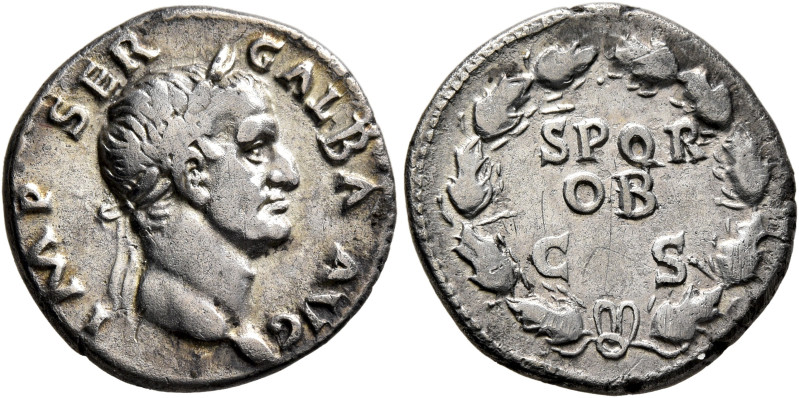 Galba, 68-69. Denarius (Silver, 18 mm, 3.31 g, 5 h), Rome, 2nd half of June 68-J...