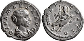 Diva Julia Maesa, died 224/5. Denarius (Silver, 19 mm, 2.72 g, 7 h), struck under Severus Alexander, Rome, 225. DIVA MAESA AVG Draped bust of Diva Jul...