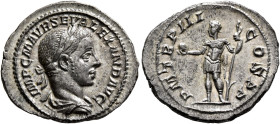 Severus Alexander, 222-235. Denarius (Silver, 21 mm, 3.00 g, 7 h), Rome, 224. IMP C M AVR SEV ALEXAND AVG Laureate and draped bust of Severus Alexande...