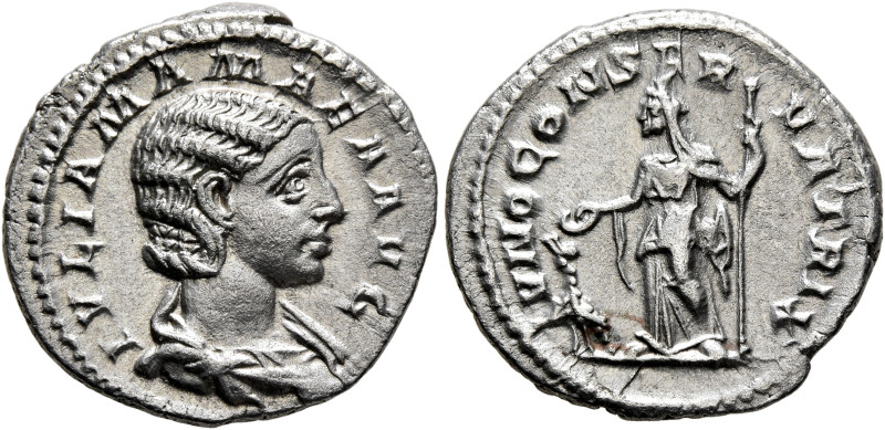 Julia Mamaea, Augusta, 222-235. Denarius (Silver, 19 mm, 3.50 g, 6 h), Rome, 222...