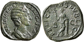 Julia Mamaea, Augusta, 222-235. Sestertius (Orichalcum, 30 mm, 24.76 g, 12 h), Rome, 228. IVLIA MAMAEA AVGVSTA Diademed and draped bust of Julia Mamae...