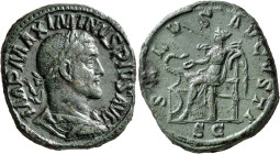 Maximinus I, 235-238. Sestertius (Orichalcum, 32 mm, 24.22 g, 12 h), Rome, 235-236. IMP MAXIMINVS PIVS AVG Laureate, draped and cuirassed bust of Maxi...