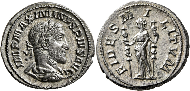 Maximinus I, 235-238. Denarius (Silver, 20 mm, 3.70 g, 1 h), Rome, 236. IMP MAXI...