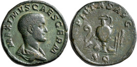 Maximus, Caesar, 235/6-238. Sestertius (Orichalcum, 31 mm, 21.78 g, 1 h), Rome, 235-236. C IVL VERVS MAXIMVS CAES Bare-headed and draped bust of Maxim...