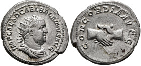 Balbinus, 238. Antoninianus (Silver, 23 mm, 6.00 g, 12 h), Rome, April-June 238. IMP CAES D CAEL BALBINVS AVG Radiate, draped and cuirassed bust of Ba...
