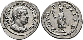 Balbinus, 238. Denarius (Silver, 20 mm, 3.08 g, 12 h), Rome, circa April-June 238. IMP C D CAEL BALBINVS AVG Laureate, draped and cuirassed bust of Ba...