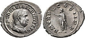 Balbinus, 238. Denarius (Silver, 21 mm, 2.87 g, 6 h), Rome, circa April-June 238. IMP C D CAEL BALBINVS AVG Laureate, draped and cuirassed bust of Bal...