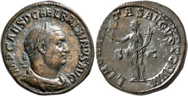 Balbinus, 238. Sestertius (Orichalcum, 29 mm, 20.15 g, 12 h), Rome, circa April-June 238. IMP CAES D CAEL BALBINVS AVG Laureate, draped and cuirassed ...