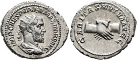 Pupienus, 238. Antoninianus (Silver, 25 mm, 5.62 g, 6 h), Rome, circa April-June 238. IMP CAES PVPIEN MAXIMVS AVG Radiate, draped and cuirassed bust o...