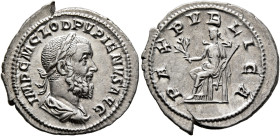 Pupienus, 238. Denarius (Silver, 21 mm, 2.75 g, 6 h), Rome, circa April-June 238. IMP C M CLOD PVPIENVS AVG Laureate, draped and cuirassed bust of Pup...