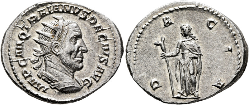 Trajan Decius, 249-251. Antoninianus (Silver, 24 mm, 4.00 g, 6 h), Rome, 250-251...