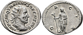 Trajan Decius, 249-251. Antoninianus (Silver, 24 mm, 4.00 g, 6 h), Rome, 250-251. IMP C M Q TRAIANVS DECIVS AVG Radiate and cuirassed bust of Trajan D...