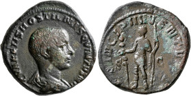 Hostilian, as Caesar, 250-251. Sestertius (Orichalcum, 29 mm, 18.14 g, 12 h), Rome, 250-251. C VALENS HOSTIL MES QVINTVS N C Bare-headed and draped bu...