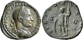 Trebonianus Gallus, 251-253. Sestertius (Orichalcum, 29 mm, 15.40 g, 12 h), Rome, 252-253. IMP CAES C VIBIVS TREBONIANVS GALLVS AVG Laureate, draped a...