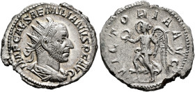 Aemilian, 253. Antoninianus (Silver, 20 mm, 3.55 g, 12 h), Rome. IMP CAES AEMILIANVS P F AVG Radiate, draped and cuirassed bust of Aemilian to right, ...