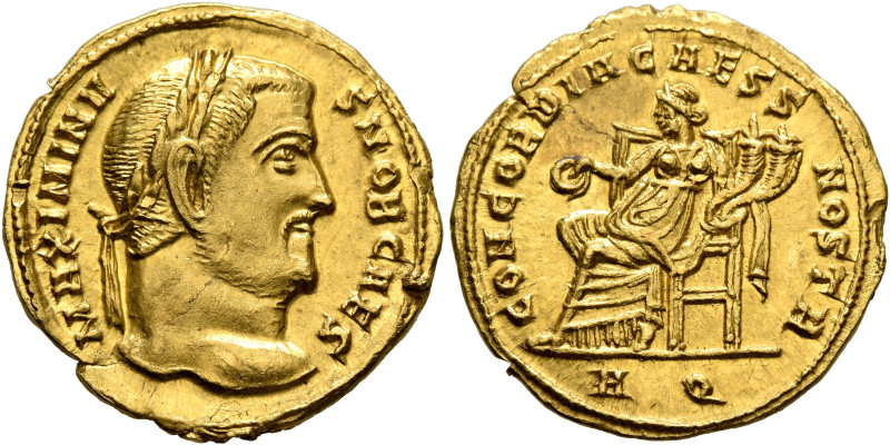 Maximinus II, as Caesar, 305-309. Aureus (Gold, 20 mm, 5.11 g, 6 h), Aquileia, 3...