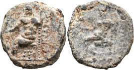 KINGS OF MACEDON. Alexander III ‘the Great’, 336-323 BC. Weight of 1 Tetradrachm (Lead, 27 mm, 17.88 g, 12 h). AΛEΞANΔPOY Zeus seated left on low thro...