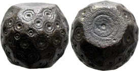 ISLAMIC. Circa 10-13th centuries. Weight of 50 Dirhams (Bronze, 32 mm, 145.69 g). A coin weight in the form of a flattened sphere punched on the top a...