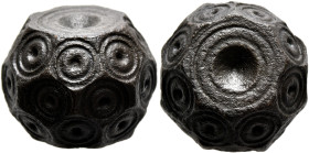 ISLAMIC. Circa 10-13th centuries. Weight of 10 Dirhams (Bronze, 19 mm, 28.75 g). A coin weight in the form of a flattened sphere punched on the top an...