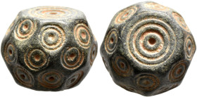 ISLAMIC. Circa 10-13th centuries. Weight of 10 Dirhams (Bronze, 19 mm, 29.13 g). A coin weight in the form of a flattened sphere punched on the top an...
